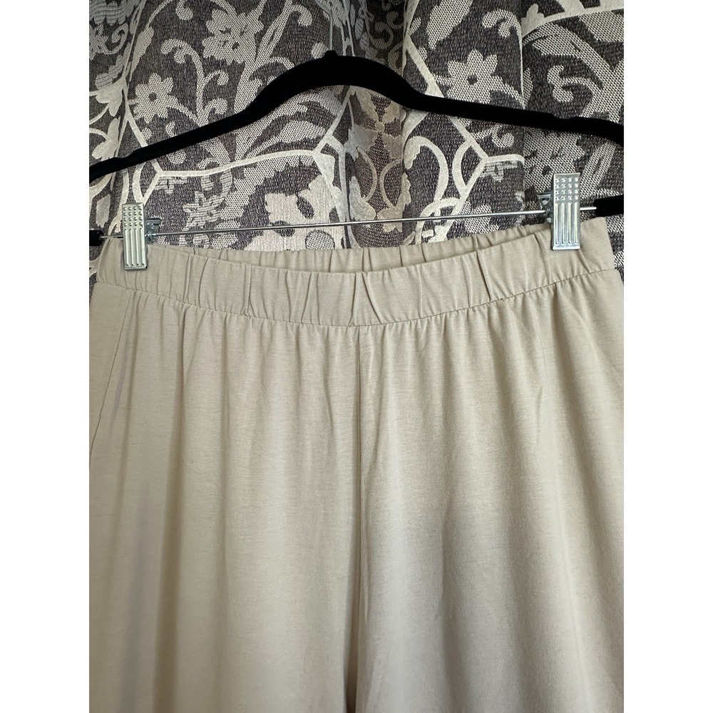 Touché Collection Medium Elastic Waist Cotton Beige Women's Pants Soft Material